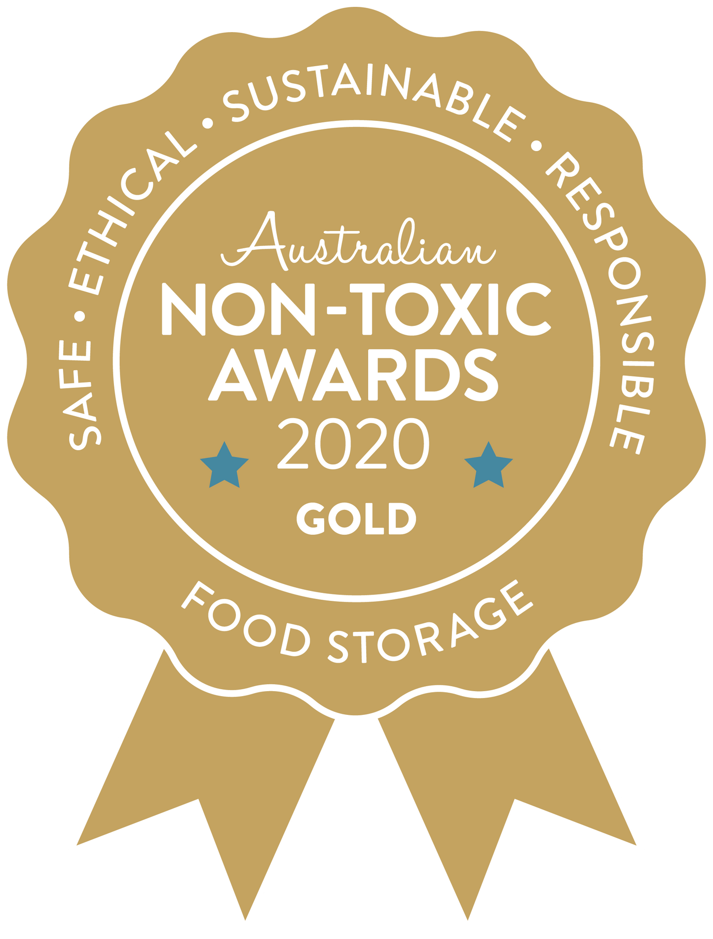 The Swag gold award logo from the Non-Toxic Awards for the Swag reusable produce bags for the fridge - The Swag AU