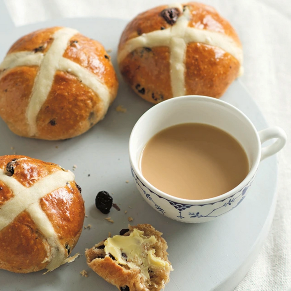 Dried Cherry & Chocolate Hot Cross Bun Recipe by Anneka Manning