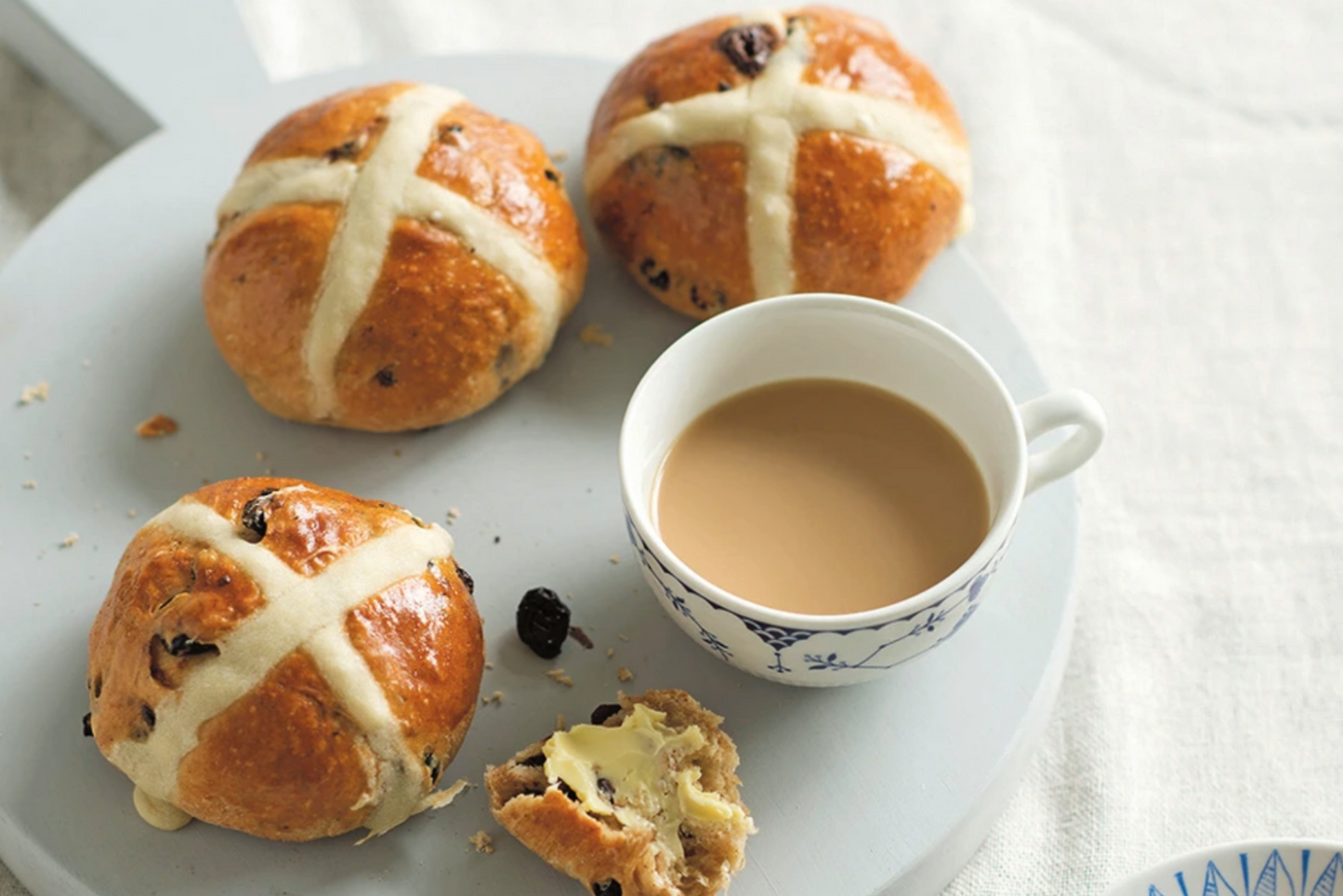 Dried Cherry & Chocolate Hot Cross Bun Recipe by Anneka Manning
