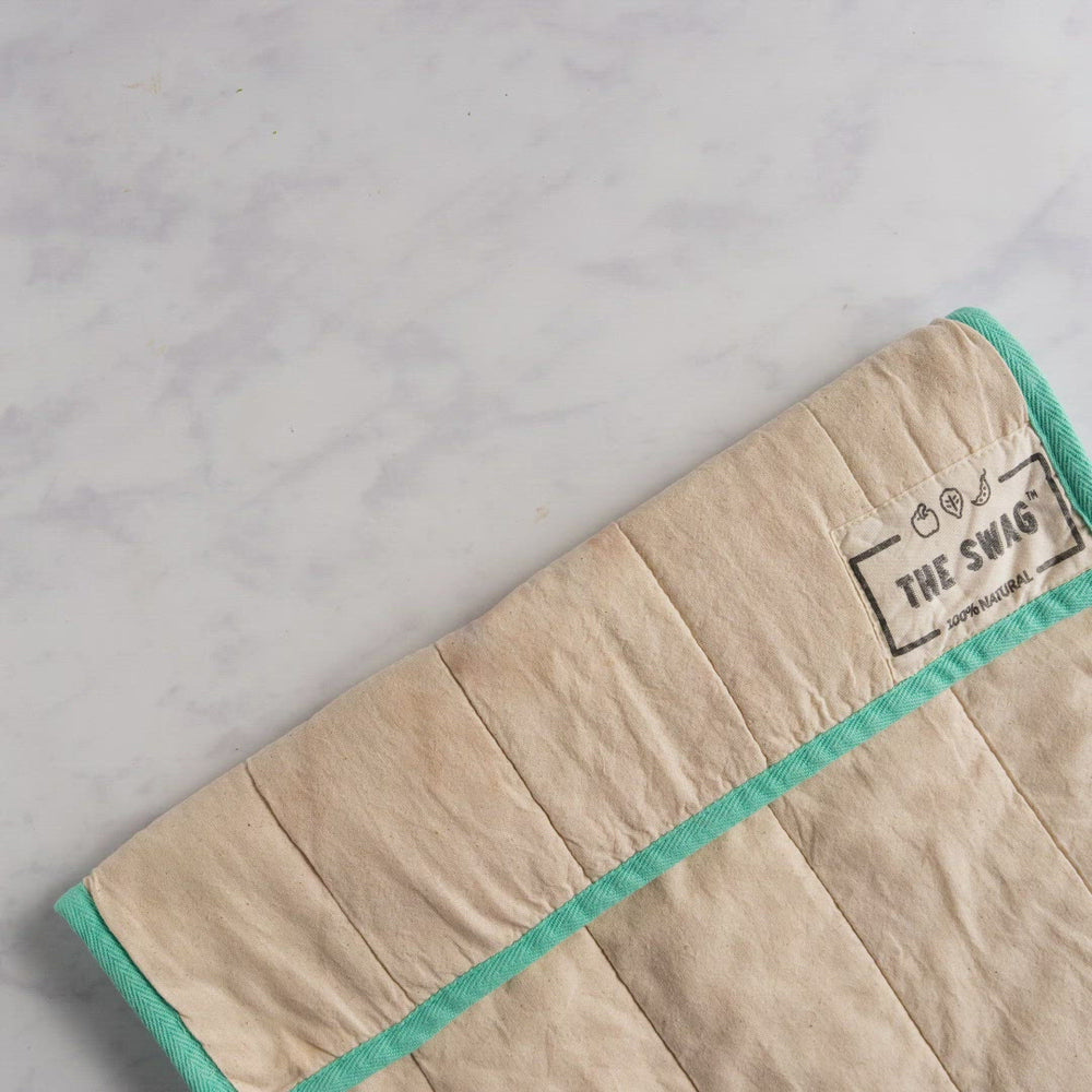 
                      
                        Load and play video in Gallery viewer, The Swag stop motion video of fruit and veggies being placed into a Large reusable produce bag for the fridge showing how much this Swag produce bag can hold - The Swag AU
                      
                    