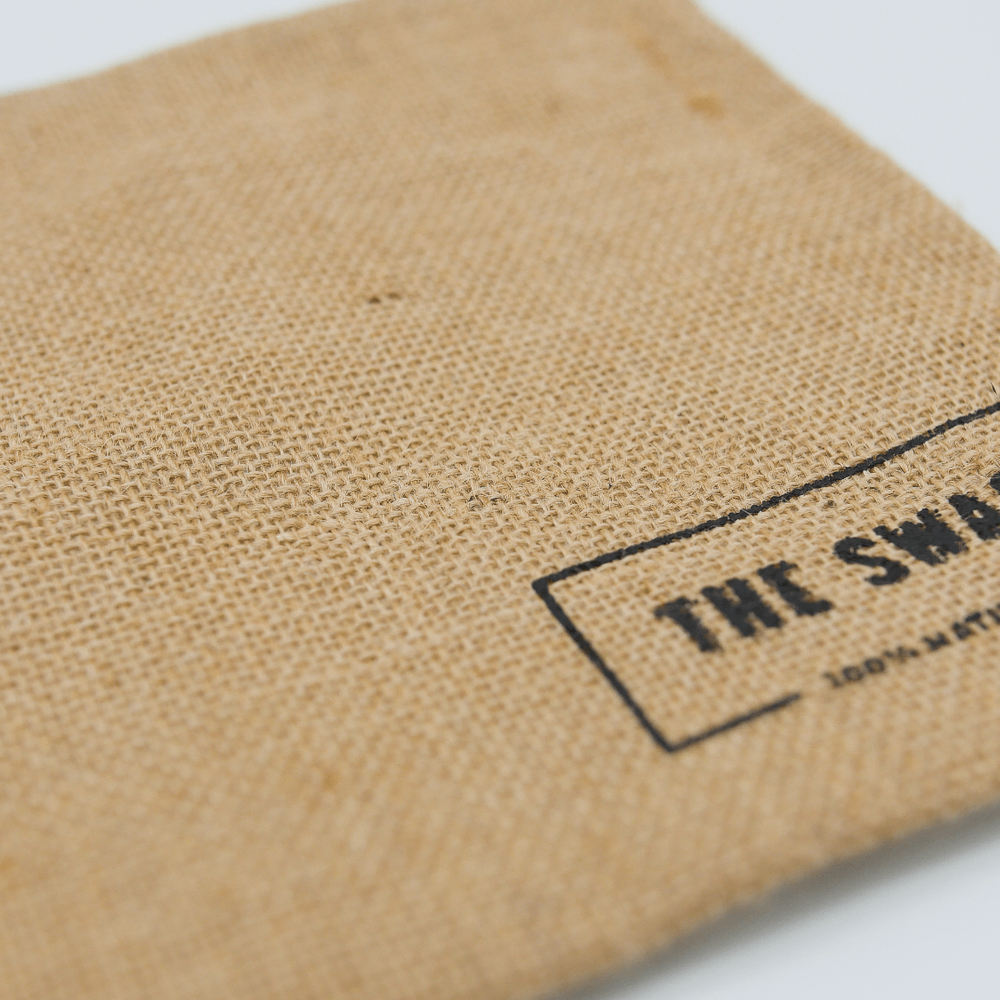 
                      
                        The Swag Beauty Case featuring the Swag logo on the hessian fabric - The Swag AU
                      
                    