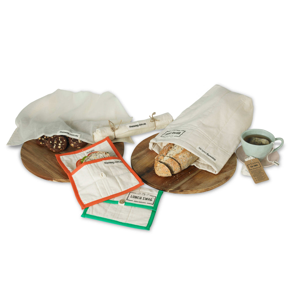 100% natural, reusable and machine washable items contained in the Eco Afternoon Tea bundle - The Swag AU