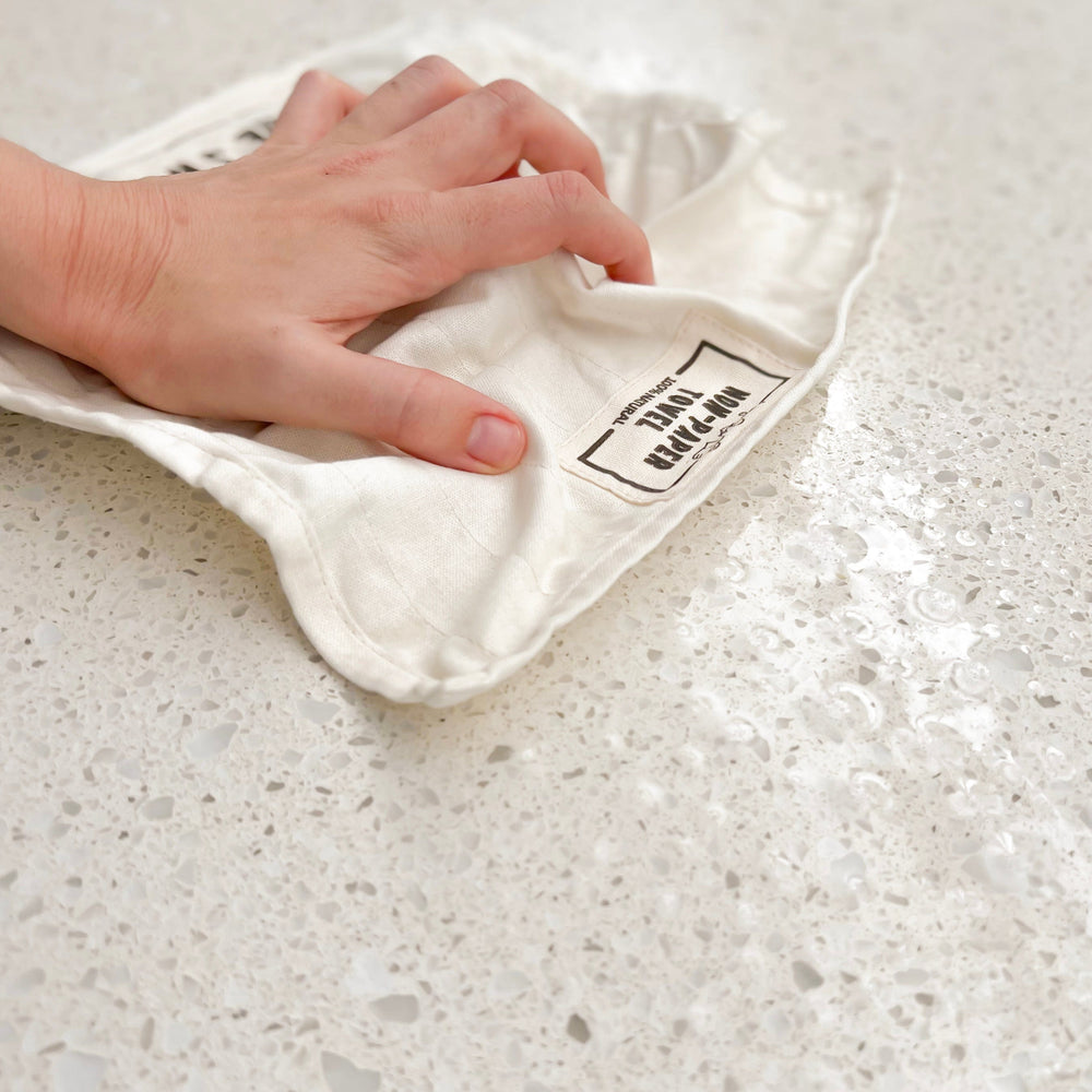 
                      
                        100% natural and reusable non-paper towel used to wipe down the kitchen bench   - The Swag AU

                      
                    