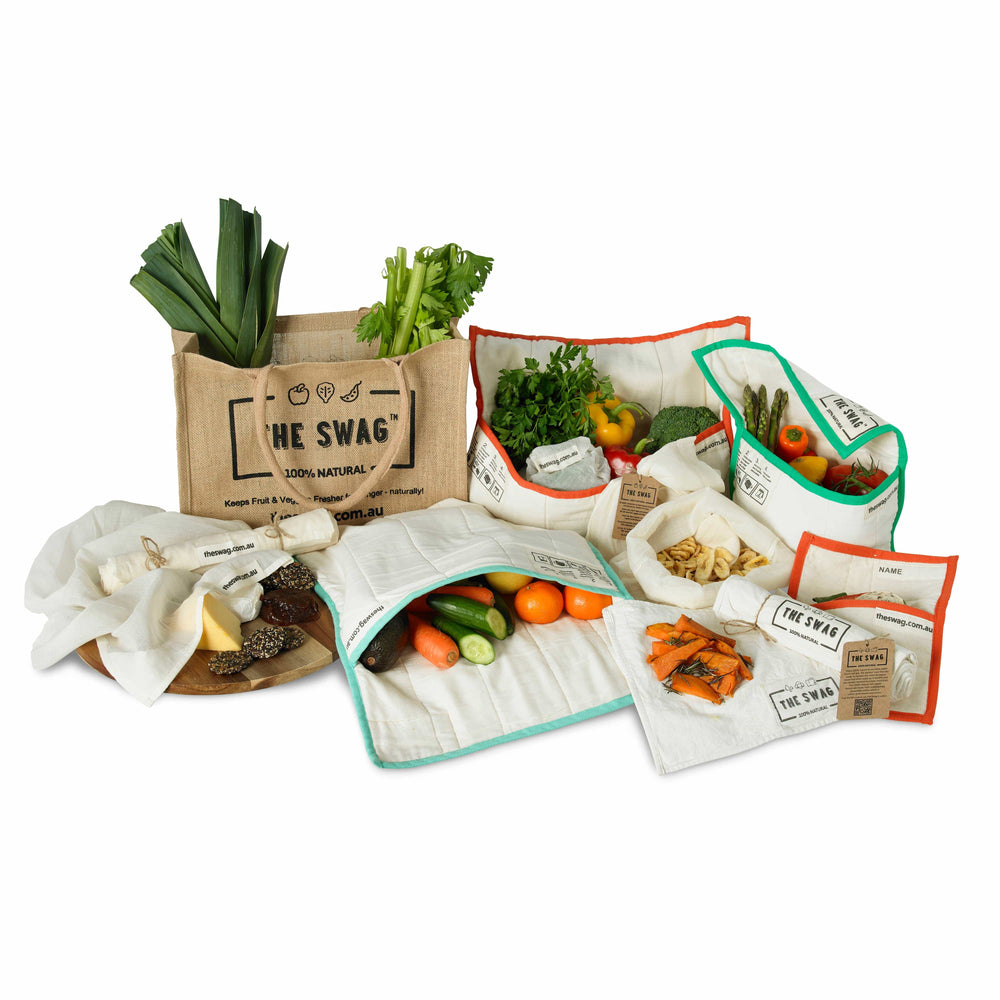 100% natural, reusable and machine washable items contained in the Eco Kitchen Food Storage Bundle - The Swag AU