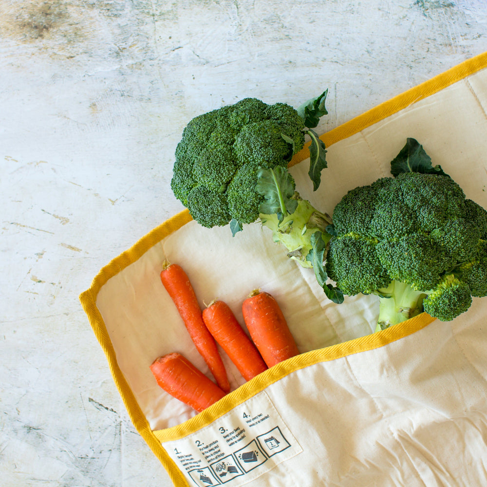 
                      
                        The Swag Small 100% natural and reusable produce bag containing veggies - The Swag AU
                      
                    